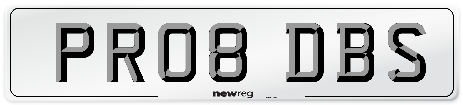 PR08 DBS Number Plate from New Reg